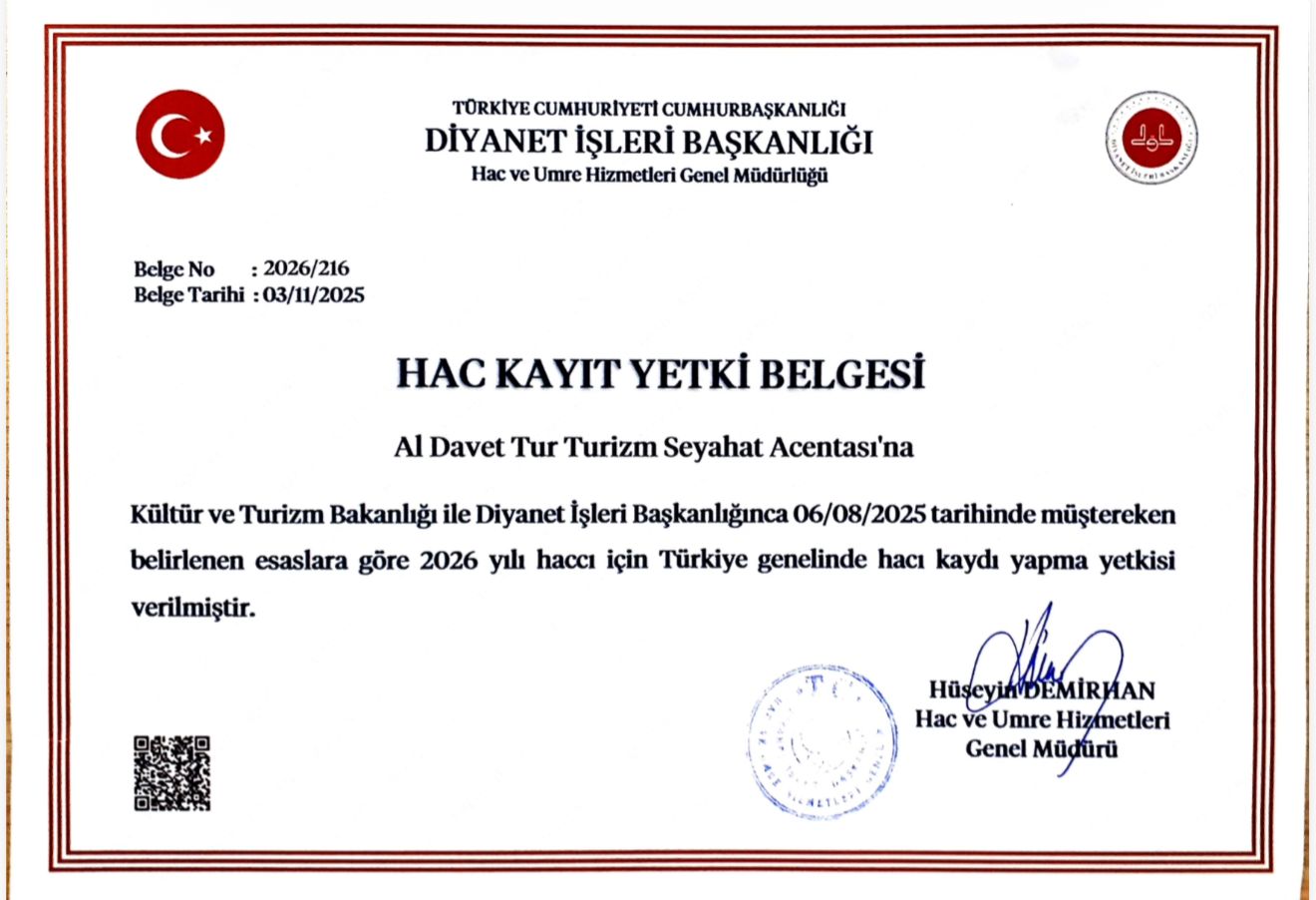 Hac Kayıt Yetki Belgesi